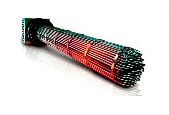 Flanged immersion heaters and electric heat exchangers